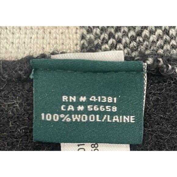 Lauren Ralph Lauren Women’s Black/White Plaid Wool Poncho S/M Old Money - Picture 5 of 5